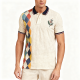 Beige Polo Shirt with Argyle Side Panel