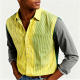Yellow & Green Striped Block Color Shirt