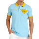 Light Blue & Yellow Tangram Print Polo Shirt