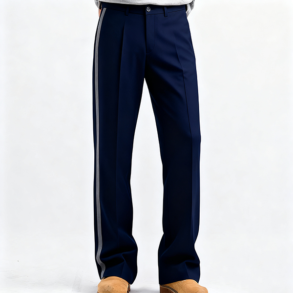 Navy Formal Trousers with Side Stripes