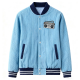 Light Blue Corduroy Boombox Graphic Baseball Jacket